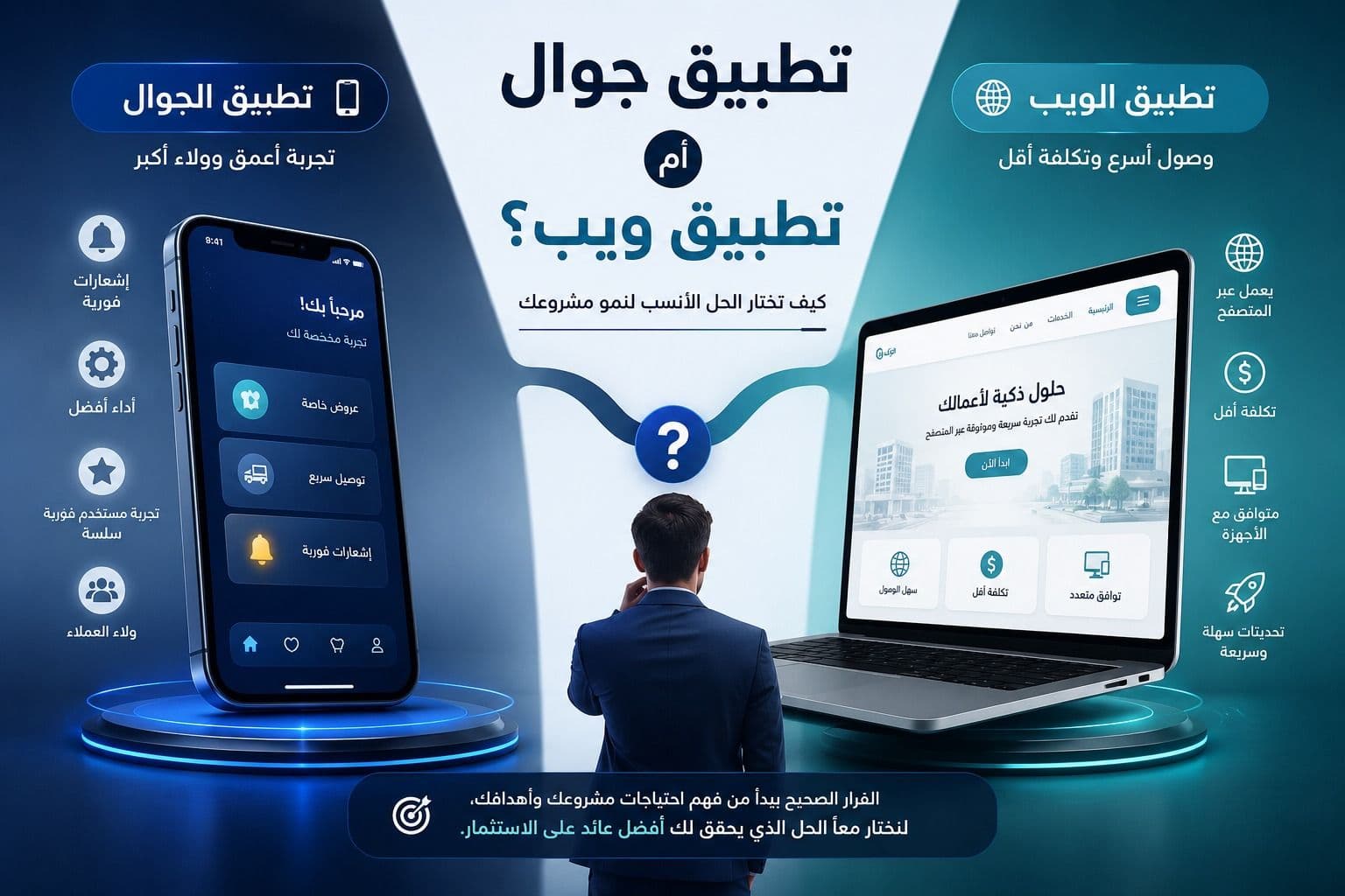 تطبيق جوال أم تطبيق ويب؟ كيف تختار الحل الأنسب لنمو مشروعك؟