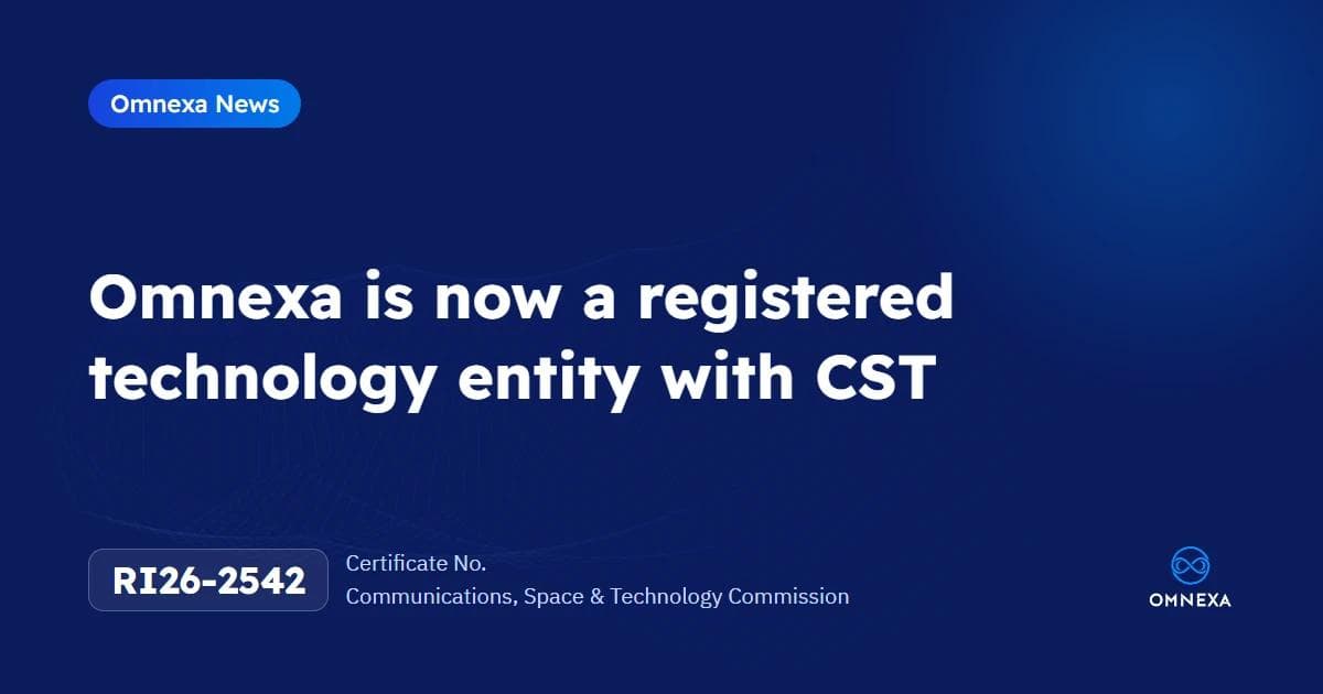 Omnexa Is Now a Registered and Accredited Technology Entity with CST